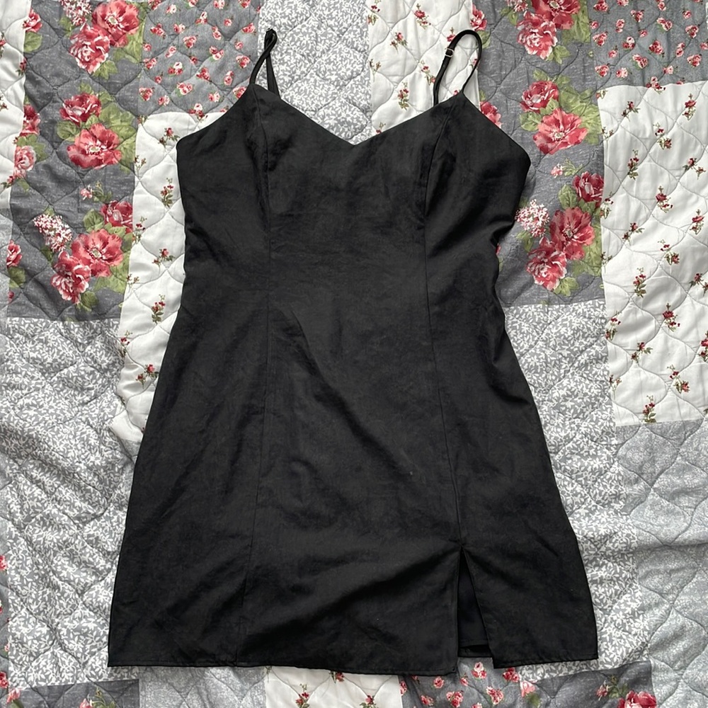 Brand New little black faux suede dress
